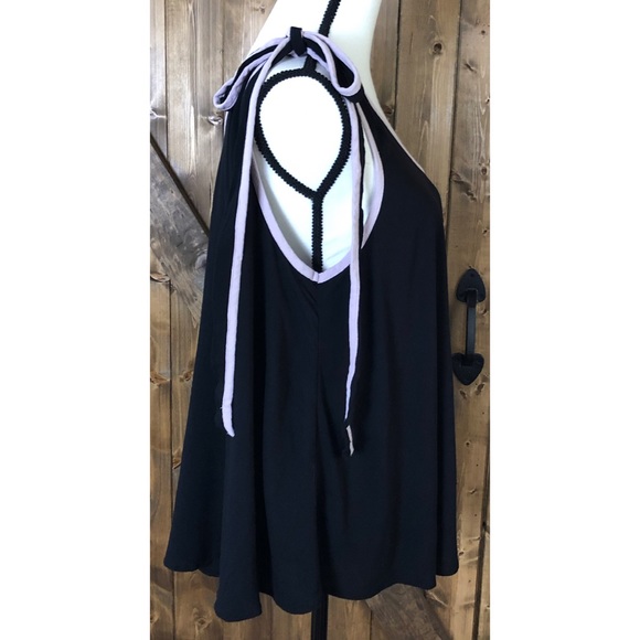 Free People NWT One Shoulder Black/Pink Top Size M - Picture 5 of 8